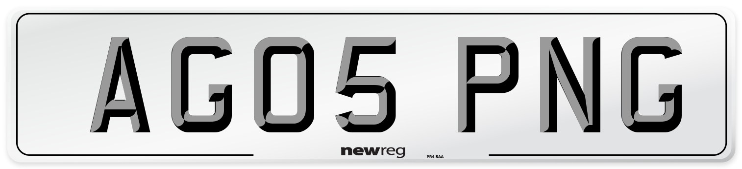 AG05 PNG Number Plate from New Reg